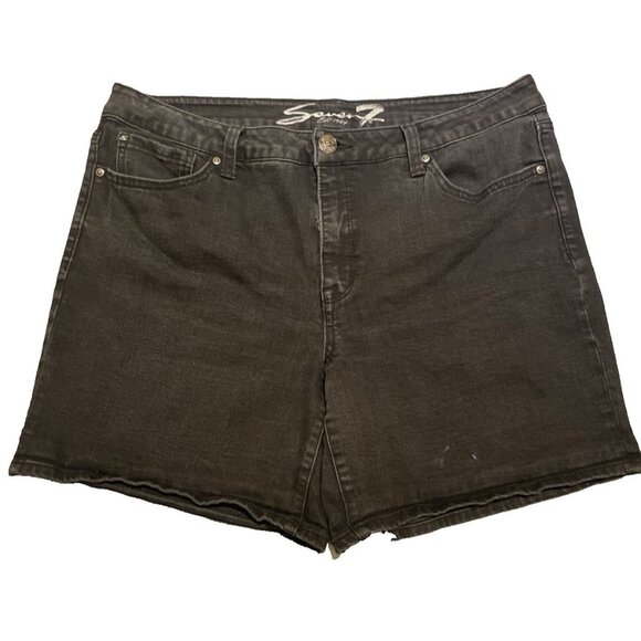 Seven Jean Shorts Women’s Size 16 Black Relaxed Bermuda City Casual Outdoors‎ - Picture 1 of 13